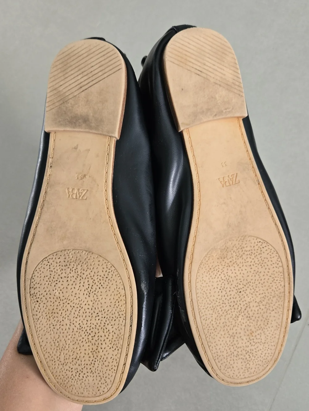 Zara Kids Black Bow Ballet Flats Soze 33/ 1.5 US